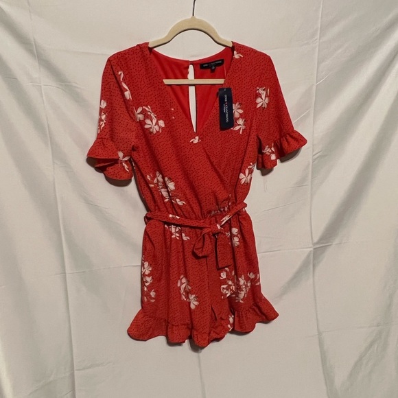 Sz S Ruffles & Floral & Dots Faux Wrap Front Challis Romper NWT - Picture 16 of 16